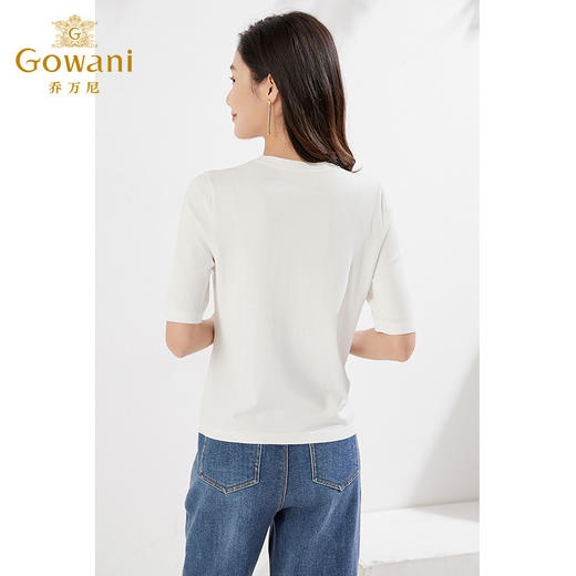 乔万尼基础圆领短袖针织衫上衣T恤EI3M223 商品图4