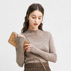 Famecoco范可儿坑条针织衫优雅秋冬季修身打底衫F218DB009 商品缩略图4