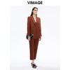 VIMAGE纬漫纪秋冬新款时尚通勤职业显瘦纯色西装外套女中款V1603219 商品缩略图1