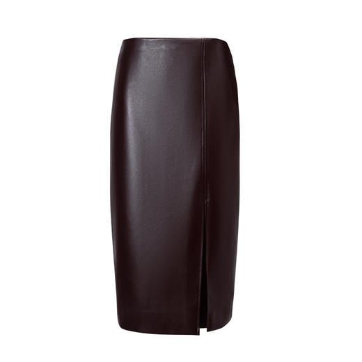 VIMAGE纬漫纪秋季新款时尚百搭洋气显瘦包臀开叉皮半身裙女V1606209 商品图4