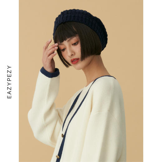 EAZYPEZY  棒针羊绒羊毛贝雷帽 商品图3