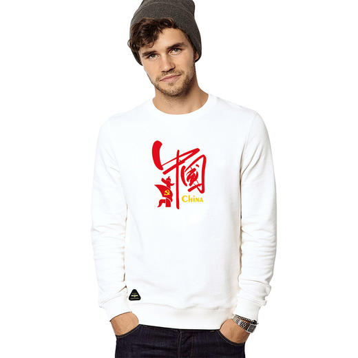 NMT-1706潮流中国风爱国青年宽松休闲毛圈圆领长袖卫衣 商品图1