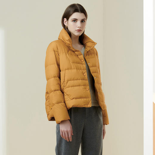 METTE21年秋冬女90白鹅绒羽绒服时尚立领短款加厚保暖面包服外套 商品图1