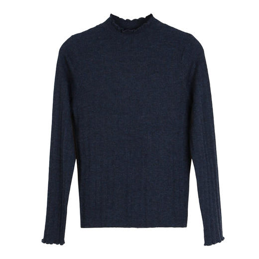 METTE羊绒世家21年女士100%山羊绒衫时尚半高领修身薄款内搭毛衣 商品图7