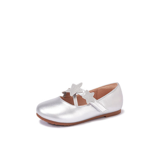 mrbaby女童皮鞋 2021春秋新款纯色星星魔术贴演出鞋 软底小公主鞋 商品图4