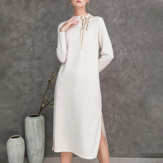 famecoco范可儿连衣裙秋冬款气质女神范洋气裙子F218FA001 商品图2