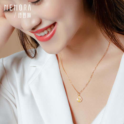 诗普琳黄金玉兔吊坠中秋送礼足金粉兔子送女友玉兔转运珠HP436401 商品图1