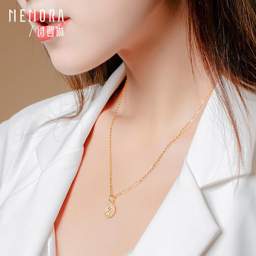 诗普琳黄金玉兔吊坠中秋送礼足金粉兔子送女友玉兔转运珠HP436401 商品图3