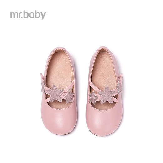 mrbaby女童皮鞋 2021春秋新款纯色星星魔术贴演出鞋 软底小公主鞋 商品图1