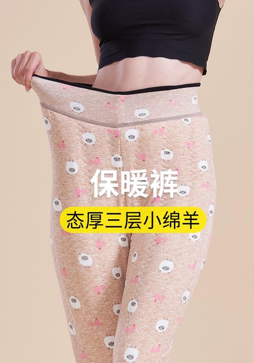 650g女士加厚大版变态厚小绵羊羊毛聚暖复合裤保暖裤5185/5186 商品图9