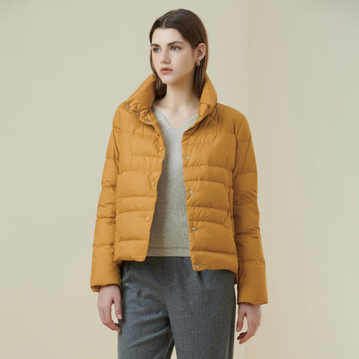METTE21年秋冬女90白鹅绒羽绒服时尚立领短款加厚保暖面包服外套 商品图2