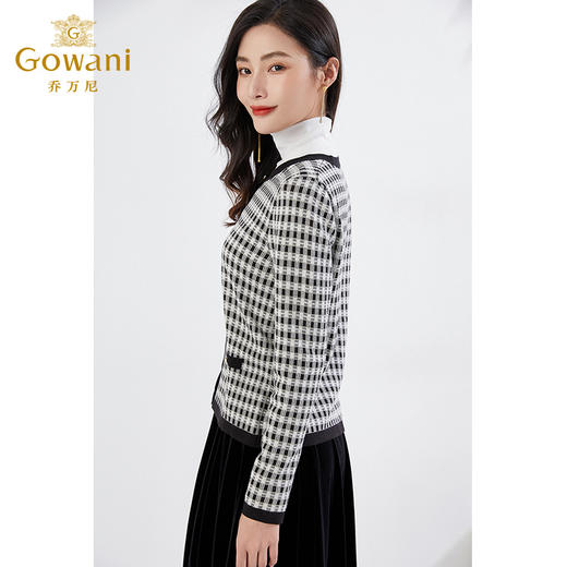 乔万尼千鸟格针织开衫小香风外套EI3M263 商品图3