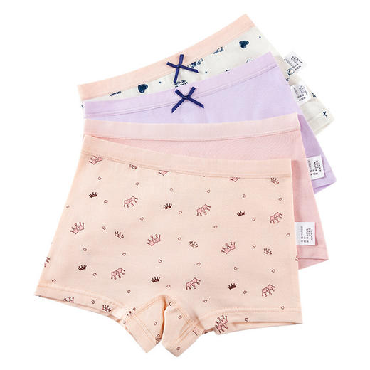 【4条装 AAA级抗JUN 柔软贴身 不夹PP】儿童纯棉银离子A类女童小童女孩中大童内裤女平角裤头四角裤 商品图4