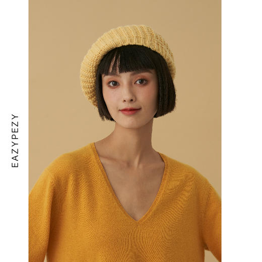 EAZYPEZY  棒针羊绒羊毛贝雷帽 商品图1