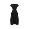 【舒夜森晚】黑色立裁垂褶V领落肩收腰连衣裙/0000746A 商品缩略图4