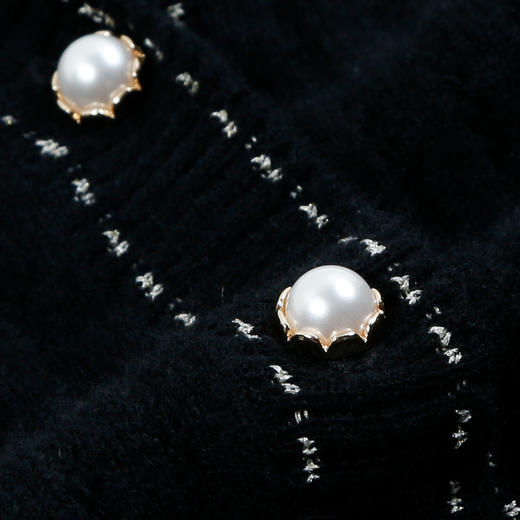 METTE羊绒世家21年秋冬女新品100%山羊绒衫时尚装饰黑色针织开衫 商品图3