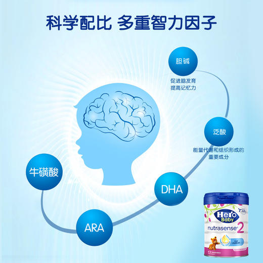 HNMG 荷兰美素Hero Baby白金版婴幼儿配方牛奶粉2段（6-12个月）800g 商品图1