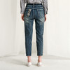 Famecoco范可儿拼接牛仔裤设计感小众直筒裤F218GA003 商品缩略图3