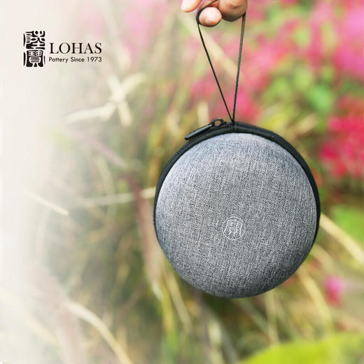 陆宝陶瓷快客杯知足常乐旅行茶具便携一壶两杯户外山竹水果茶具（禅风黑） 商品图5