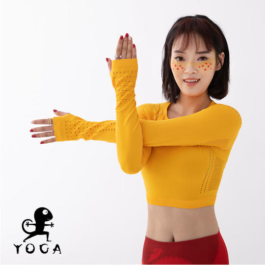 【现货秒发】2020国庆款【金秋】短款镂空高弹长袖T恤（无胸垫） 商品图2