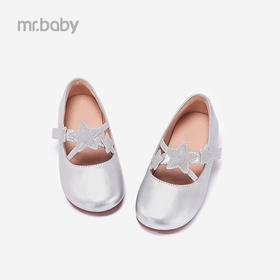 mrbaby女童皮鞋 2021春秋新款纯色星星魔术贴演出鞋 软底小公主鞋