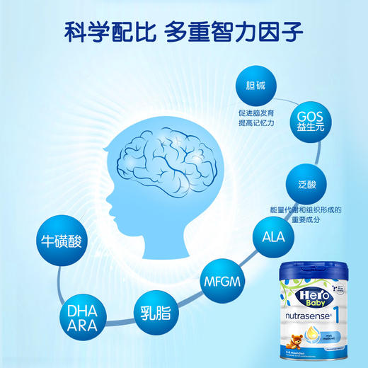HNMG 荷兰美素Hero Baby白金版婴幼儿配方牛奶粉1段（0-6月）800g 商品图2