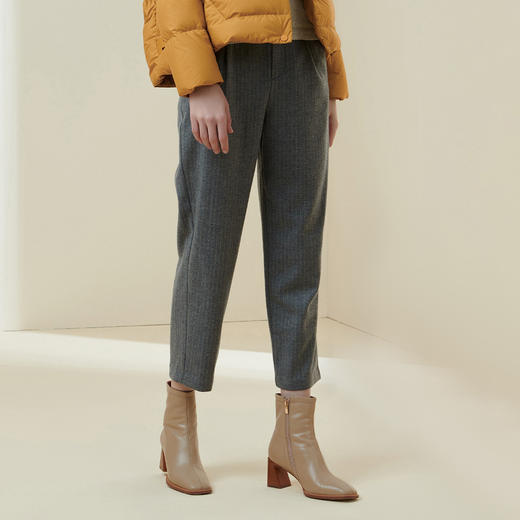 METTE21年秋冬女士羊毛裤轻薄舒适高腰小直筒休闲裤时尚九分裤 商品图1