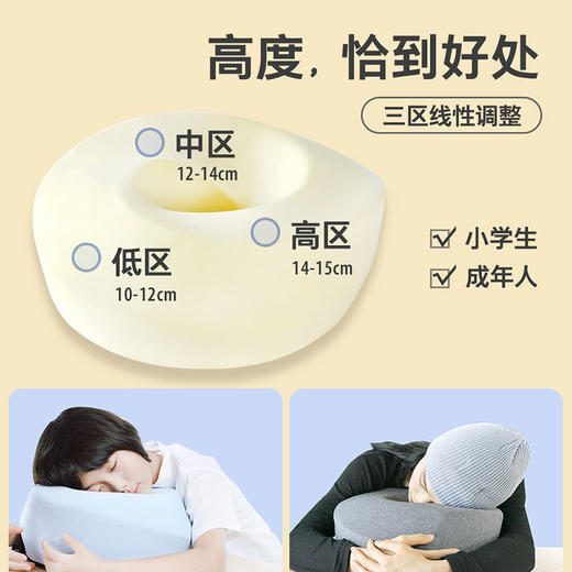 【舒适午睡】TOTONUT午睡枕 可调节高度 柔软好rua 流线型 贴合头颈 大人小孩都能用.01 商品图1