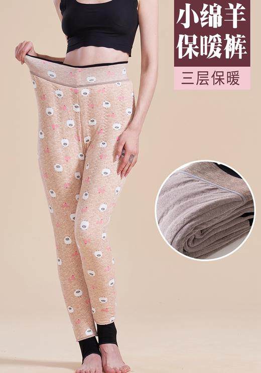 650g女士加厚大版变态厚小绵羊羊毛聚暖复合裤保暖裤5185/5186 商品图6