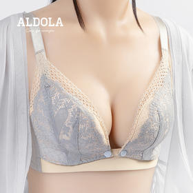 雅黛丽哺乳内衣上托聚拢防下垂前开扣薄款孕妇怀孕大码睡眠文胸女