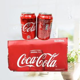 香港进口 原味可口可乐碳酸饮料330ml/罐×8