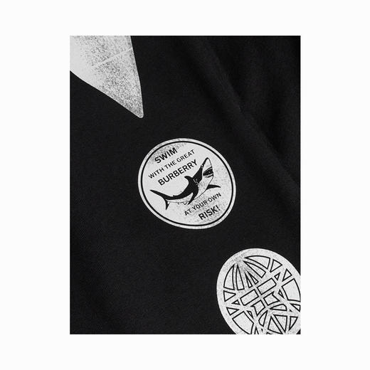 BURBERRY 博柏利 徽章印花棉质慢跑裤 男运动裤 黑色 8042728 A1189 商品图3