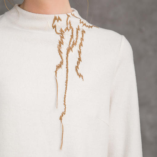 famecoco范可儿连衣裙秋冬款气质女神范洋气裙子F218FA001 商品图3