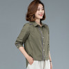 HH-X21GF557 纯棉衬衫女韩版2021新款潮早春女上衣气质通勤宽松长袖衬衣女春秋 商品缩略图3
