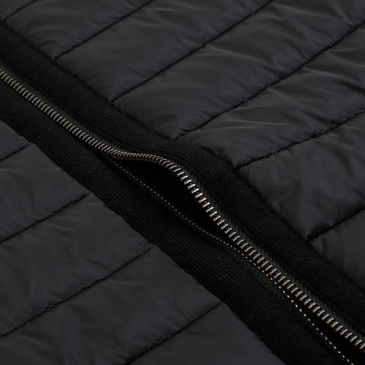 METTE21年秋冬女士外套时尚针织梭织拼接黑色休闲保暖纯羊毛夹克 商品图3