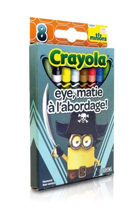绘儿乐小黄人海盗造型8色彩色蜡笔52-4384