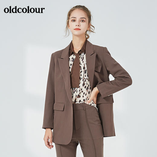 oldcolour秋季商场同款时尚气质百搭西服外套女N33048348 商品图0