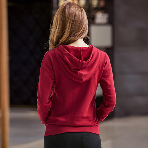 【卫衣女】女装新品秋季新款中长款宽松连帽套头卫衣女长袖学生上衣外套 商品图4