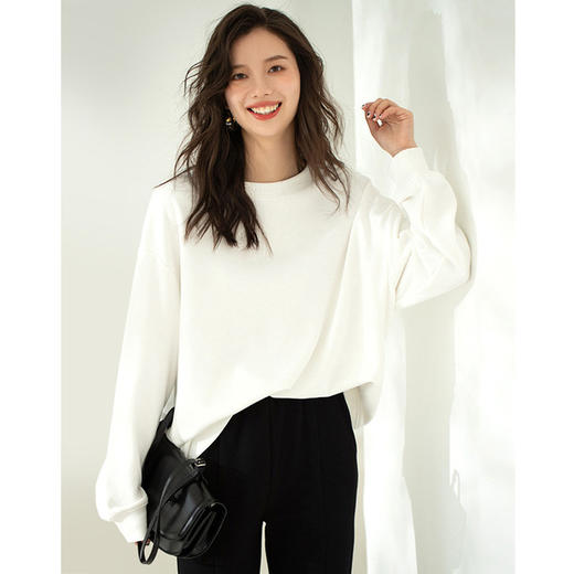 【服饰鞋包】新款宽松bf慵懒风卫衣女韩版简约气质套头外搭上衣 商品图1