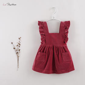 【马克珍妮 法式系列】新款宝宝秋装 女童花边背带裙213206