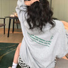 韩版圆领字母印花卫衣女秋冬薄款慵懒风宽松显瘦长袖无帽上衣七夕情人节 商品缩略图3