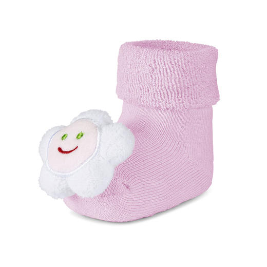 思丹乐卡通摇铃袜-花朵（4-6M）8341703 商品图0