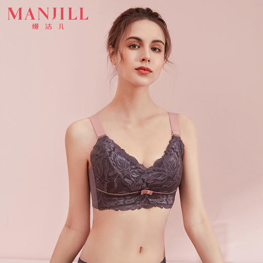 熳洁儿 内衣女大胸显小薄款无钢圈文胸收副乳调整型全罩杯大码胸罩BCDE杯21261522 商品图2