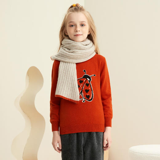 【四色童装羊绒围巾】羊绒世家儿童围巾男女宝薄款秋冬季保暖百搭围脖 商品图7