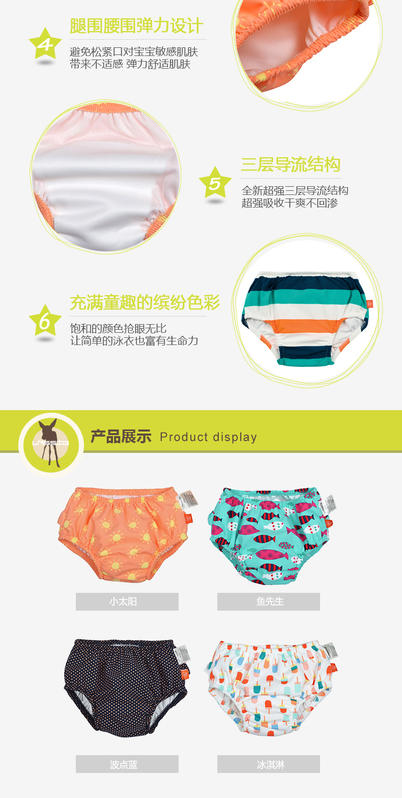 LASSIGLASSIG女童防漏泳裤-波点蓝[藏蓝色]1431001413 商品图6