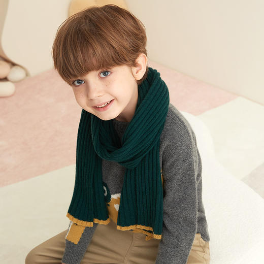【四色童装羊绒围巾】羊绒世家儿童围巾男女宝薄款秋冬季保暖百搭围脖 商品图4