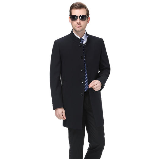 【新款DXS】大依优型大码男装中长款男士风衣加肥加大码修身外套商务休闲上衣胖子 商品图3