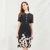 QF86C斯尔丽瑟俪2021年夏季上新短袖带钻修身定位印花连衣裙 商品缩略图0