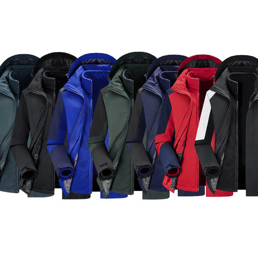 【一口价】【可拆卸内胆】【新款DNY】大依优型双层三合一加肥加大码冲锋衣外套情侣款防风防水潮流上衣胖子外穿登山 商品图4