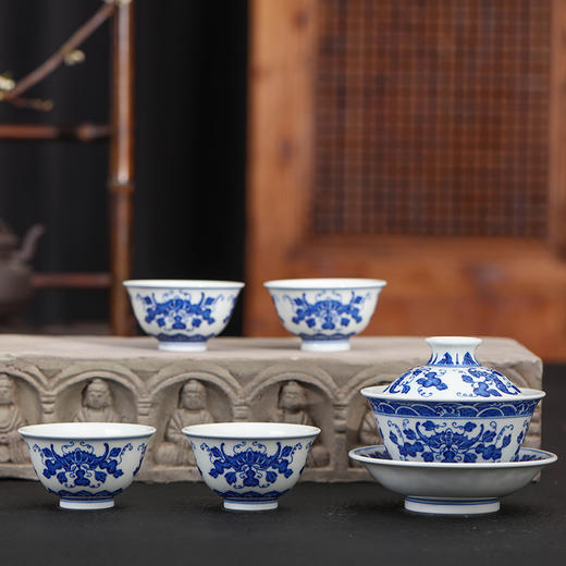 青花福禄祯祥5头茶具 商品图2